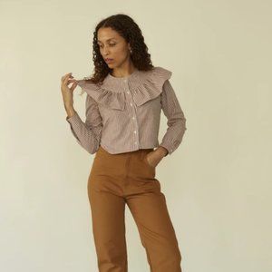 Lykke Wullf Clover Top Brown Gingham S